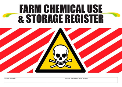 Farm Chemical Use & Storage Register Logbook